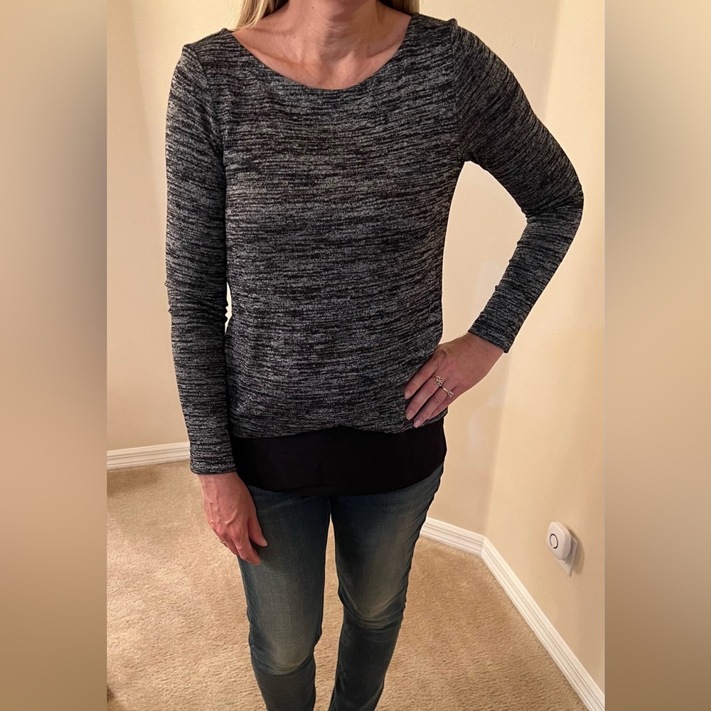 WHBM NWT Black and White Top with Black on Bottom Size XS